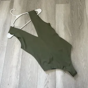 Free People Bodysuit keep it sleek duo seamless plunge womens Green small party thumbnail 3