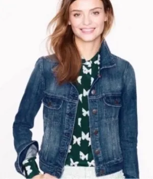 J.Crew Factory Dark Wash‎ Denim Trucker Jacket thumbnail 1