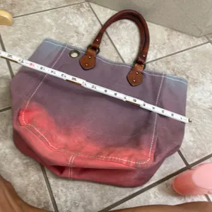 Juicy‎ Couture Vintage Ombre Canvas Peace Tote Ba Embroidery Y2K shoulder puse thumbnail 9
