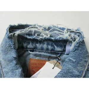 NWT Levi's Ex-Boyfriend Trucker Indigo Memory Embroidered Palm Tree Jacket S thumbnail 10