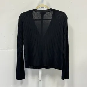 H&M Ribbed Knit V-Neck Button Front Cardigan‎ Sweater Small Black Casual thumbnail 2