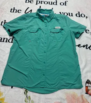 Magellan Outdoors Performance/Fishing Vented Shirt (Quick Dry) Size L Green thumbnail 1