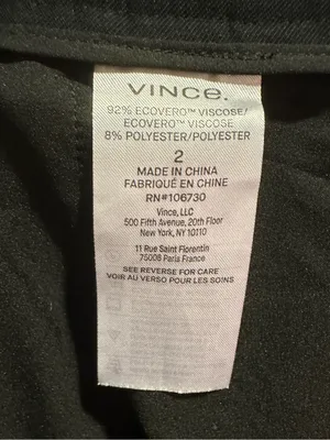 Vince black high rise waist career office business casual trouser pants 2 thumbnail 7