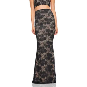 Nookie Heaven Black Lace Maxi Skirt NWT Size Small thumbnail 8