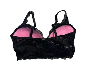 Pink By Victorias Secret Lace Bralette Size Small Black Color Stretch thumbnail 2