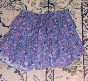 Love Shack Fancy purple floral skirt thumbnail 1