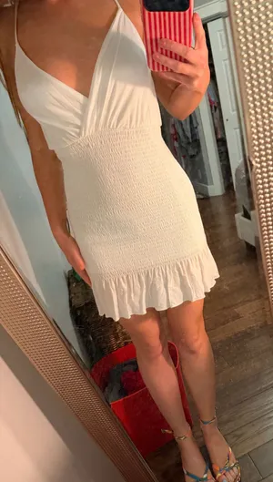 White Mini Blue Blush Dress thumbnail 1