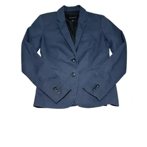 Banana Republic‎ Navy Blue 2-button Blazer Jacket 0 Lined Cuff Interview Office thumbnail 4