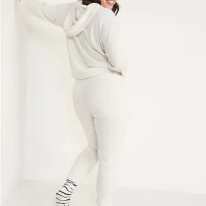 Old Navy High-Waisted Cozy Rib-Knit Lounge Leggings Creme de La Creme Size M thumbnail 5
