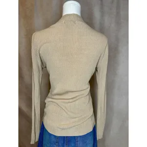 Vtg Best Connections Silk Ribbed Mock Neck Sweater Top Beige Size 10/12 thumbnail 3