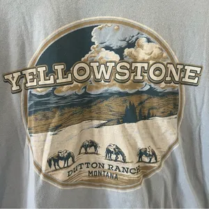 Yellowstone Dutton Ranch Graphic Tee Large Blue Short Sleeve Montana Shirt thumbnail 7