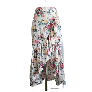 Milk & Honey, Asymmetrical Pink and Blue Wrap Maxi Skirt thumbnail 8