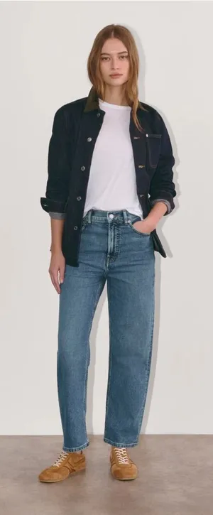 Everlane Women's Way-High Jean Medium Washed Blue button fly Size 30 NWT thumbnail 1