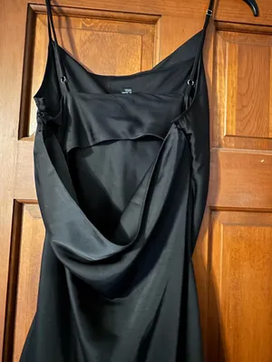 Forever 21 Black Satin Cowl Neck Slip Dress thumbnail 4