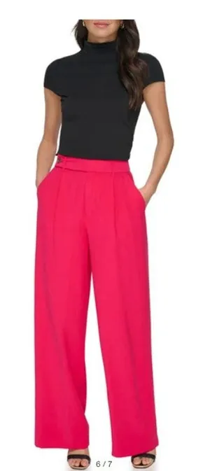 DKNY Frosted Wide Leg Twill‎ Trousers Size 2 thumbnail 1