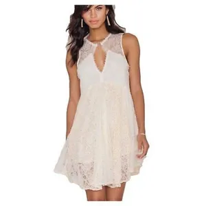 ✨FREE PEOPLE Don't You Dare Sz Medium Dress in Neutral Combo✨ thumbnail 4