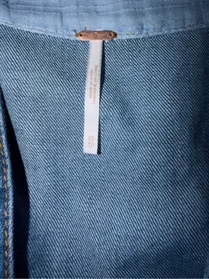 Free People Medium Blue Denim Deep V Tunic thumbnail 5