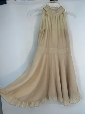 Ciel Beige Ruffled Hem Women's Skirt Size XS thumbnail 2