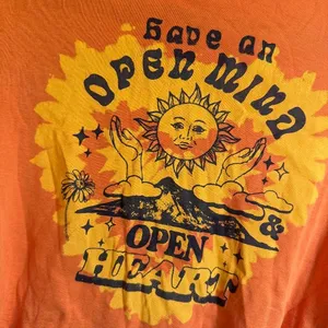 Boho Hippie Orange Cropped Graphic Tee thumbnail 3