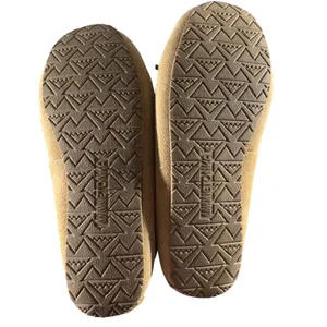3205 | Minnetonka Cally Suede Faux Fur Lined Moccasin Slippers Tan Women 7 NEW thumbnail 9