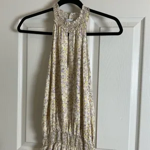 Fate Floral Smocked Halter Mini Dress Woman’s Size Small thumbnail 5