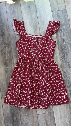 SheIn Red floral sundress thumbnail 2