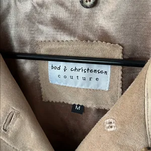 Bod + Christensen Light‎ Tan Cream Suede Leather Jacket coat Long Women’s Medium thumbnail 2
