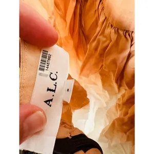 A. L. C. Multicolored Cotton Tan White Halter Neck Maxi Dress Size 6 thumbnail 12