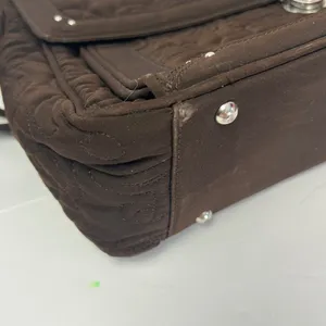 Vera Bradley Brown Quilted Briefcase Messenger Laptop Bag Floral‎ Lining thumbnail 8