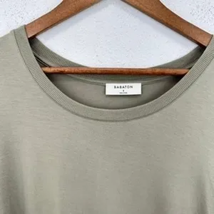 Aritzia Babaton Tunic Top Sage Green 3/4 Sleeve Round Neck‎ Casual Relaxed Chic thumbnail 3