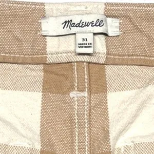Madewell Earthen Sand Tan Gingham Emmett Shorts Womens‎ 31 Button Front EUC thumbnail 6
