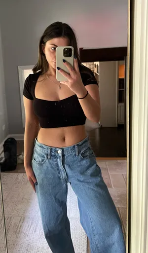 Princess Polly Black cropped top with back tie detail thumbnail 1