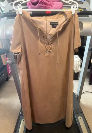 Jessica Howard Tan Lace-Up Short Sleeve Dress thumbnail 1
