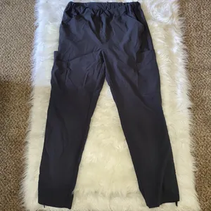 Dark Gray Scrub Joggers With Side Pockets Size L thumbnail 3