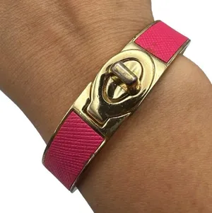 COACH Leather Turn Lock Hinges Bangle Bracelet thumbnail 8