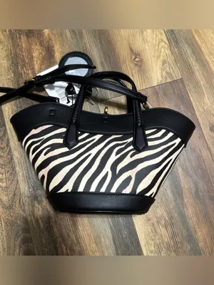 Steve Madden Black Multi Zebra Print Shopper Handbag NEW thumbnail 6
