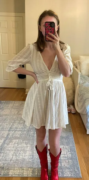 For Love & Lemons White Lace Dress thumbnail 1