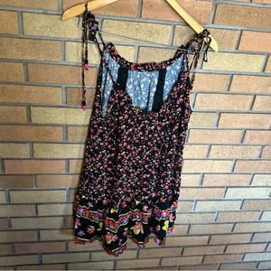 NWT Maaji Black Floral Viscose Short Flowy Mini Dress Size Medium thumbnail 4