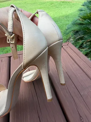 Schutz Cadey-Lee Beige Leather Ankle Strap Heels Size 6B Retail $138 thumbnail 7