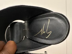 Women’s Giuseppe Zanotti Coline Black Croc Embosssd Heeled Mules Sz 8.5US/39EU thumbnail 5