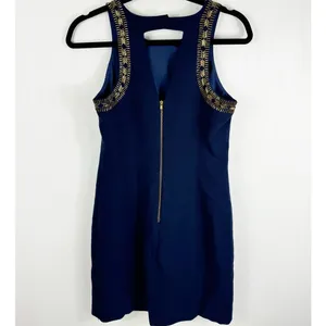 Lilly Pulitzer Womens Chrissy Sleeveless Beaded Shift Dress True Navy 6 thumbnail 3