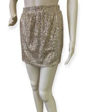 love on a hanger Sparkling Gold Sequin Mini Skirt thumbnail 1