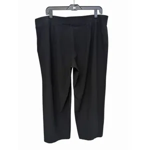 Eileen Fisher Straight Wide Leg Jersey Pants Women's Large‎ Black Stretch #YZ3-4 thumbnail 10