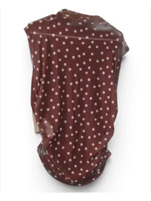 Anthropologie XL NWT Brown Polka Dot Cowl Neck Ruched Sheer Blouse Top thumbnail 2