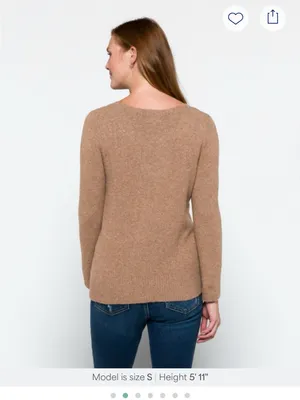 Market & Spruce Heathered Brown Scoop Neck Sweater size small. thumbnail 2