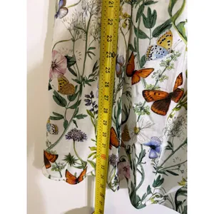 Avec Les Filles Butterfly Botanical Puff Sleeve Mini Dress White Size M NEW thumbnail 2