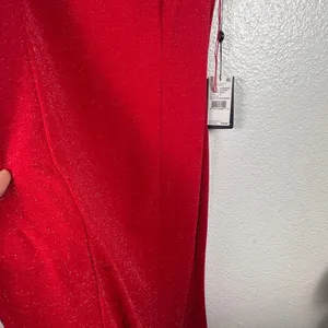 Adrianna‎ Papell Metallic Knit Cowl Back Gown True Red Womens 14 NWT thumbnail 3