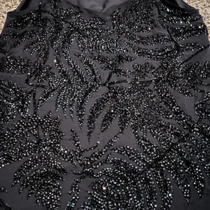 French Connection Womens Black‎ Sequin Leaf Camisole V-Neck Tank Top Size 12 thumbnail 2