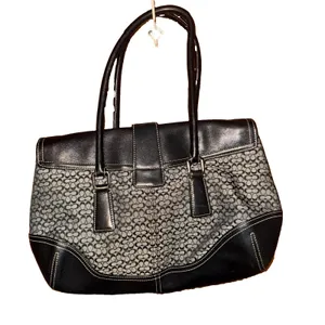 Vintage Soho Coach Signature Demi Buckle Flap Shoulder Bag 6388 Charcoal Black thumbnail 5
