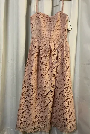 ASTR The Label Joyce Linen Blend Lace Midi Dress Blush Size Small (See Details) thumbnail 1